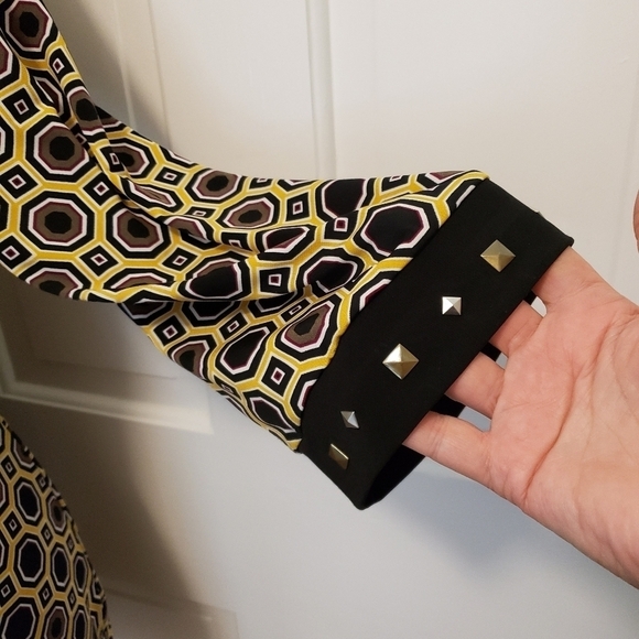 Style & Co. Geometric Print & Studded Accent Knit Dress Size Large - Picture 3 of 8